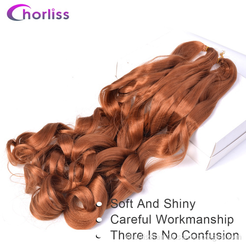 Wholesale New Arrival Customized Color Synthetic Braiding Hair Crochet Hair Extensions 24inch Spiral Curl Loose Wave Bulk Hair